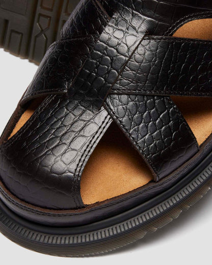 Fisherman Crocodile Analine Leather Sandals