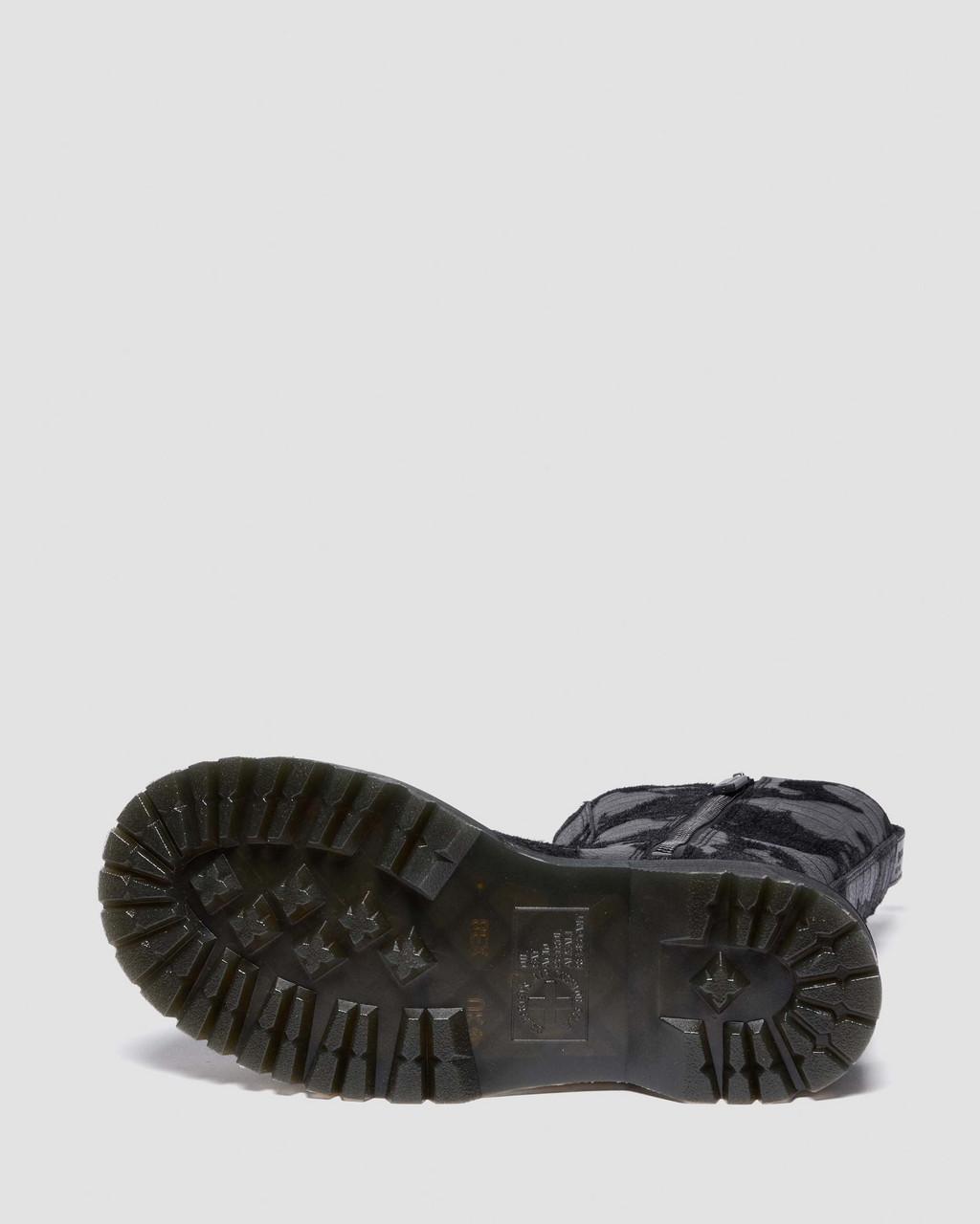 Rejena Hair On Croc Emboss Leather Boots