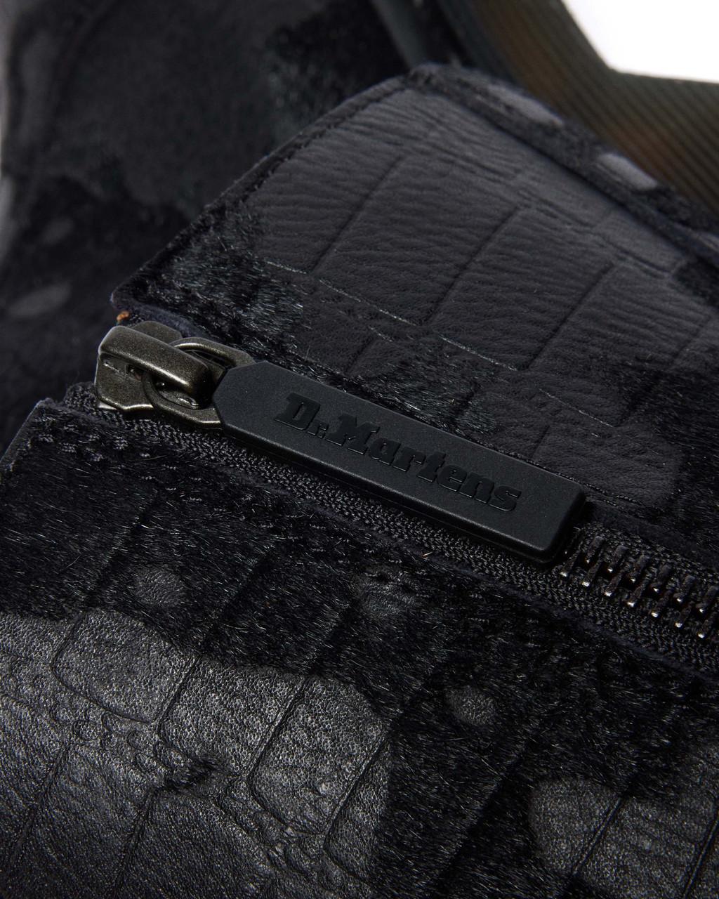 Rejena Hair On Croc Emboss Leather Boots