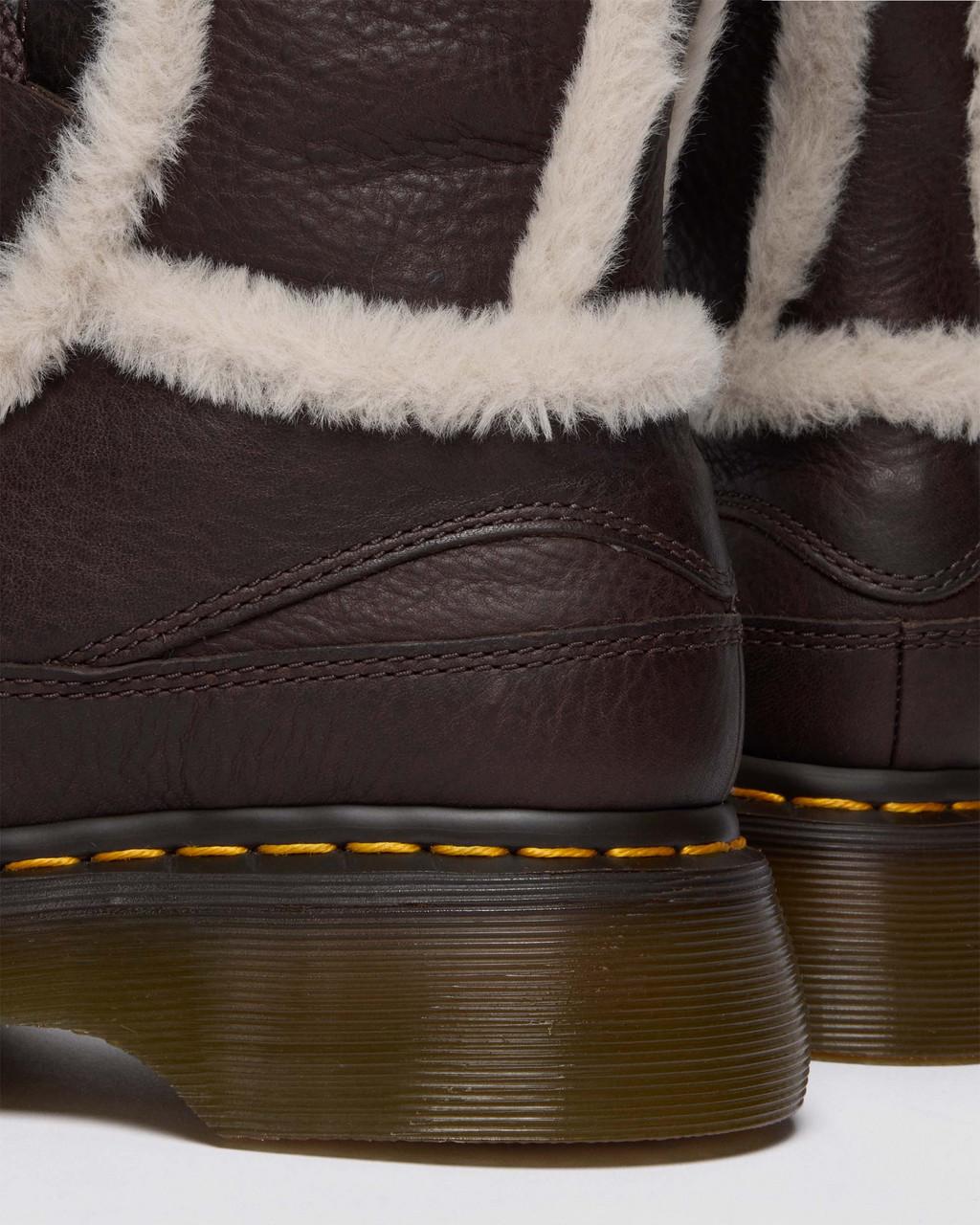 Buzz Lace Up Faux Fur Lined Grizzly Leather Boots
