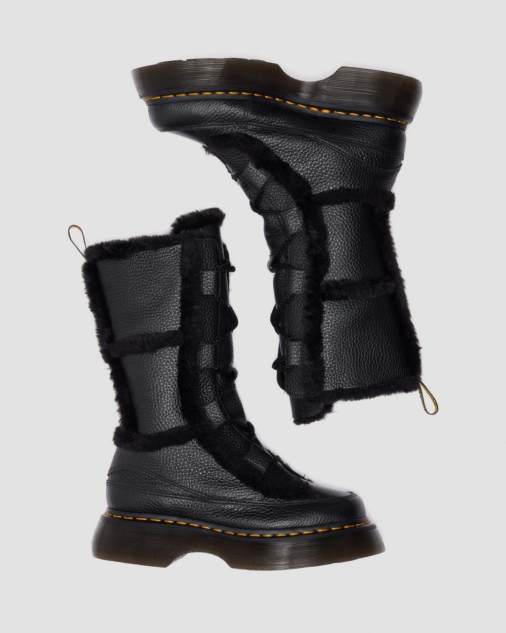 Buzz Lace Up Faux Fur Lined Milled Nappa Leather Boots