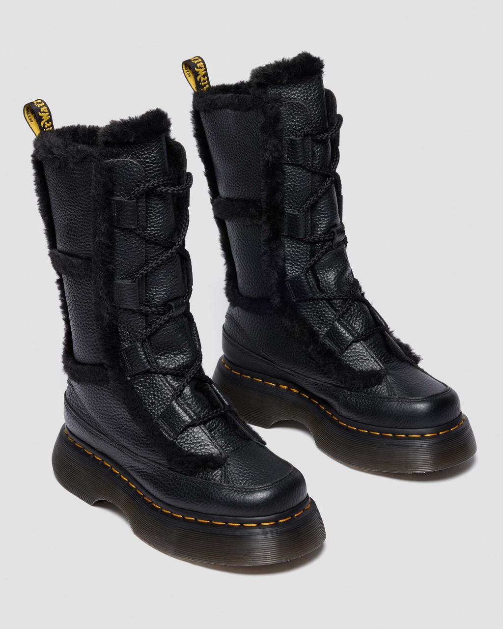 Buzz Lace Up Faux Fur Lined Milled Nappa Leather Boots