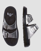 Josef Metallic Leather Slide Sandals