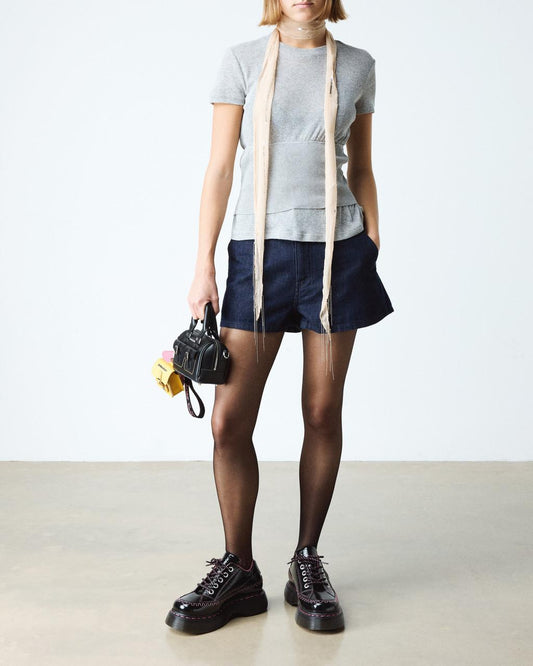Buzz 5-Eye Distressed Patent Leather Shoes