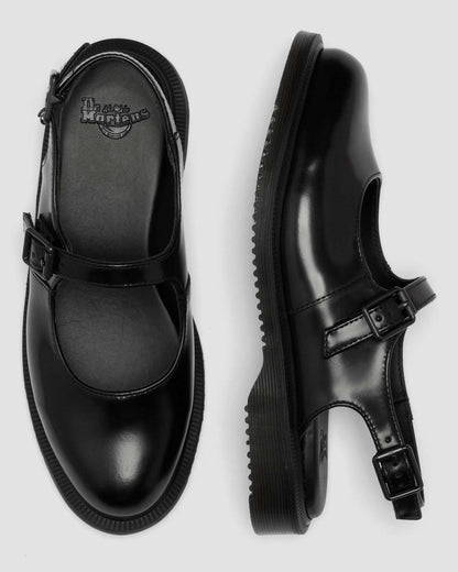 Madaline Mary Jane Smooth Leather Sling Back Shoes