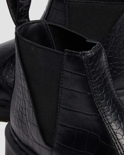 Bianca II Tapered Croc Emboss Leather Lo Boots
