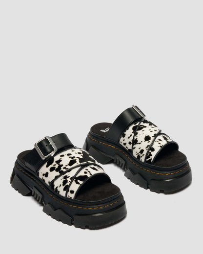 Mattison Slide Dalmatian Hair On Leather Sandals
