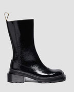 Maybole Hi Square Toe Patent Chelsea Boots