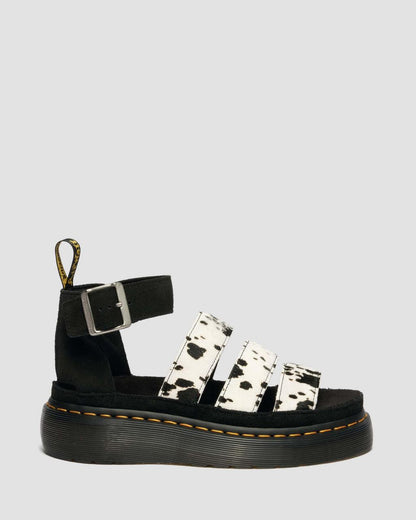 Clarissa Strap Hair On Leather Quad Sandals