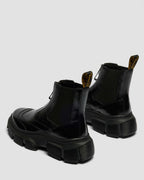 DMXL Distressed Patent Leather Chelsea Boots