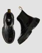 DMXL Distressed Patent Leather Chelsea Boots