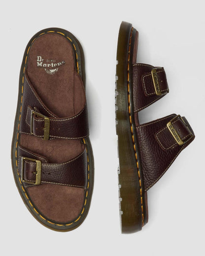 Josef Slide Grizzly Leather Sandals