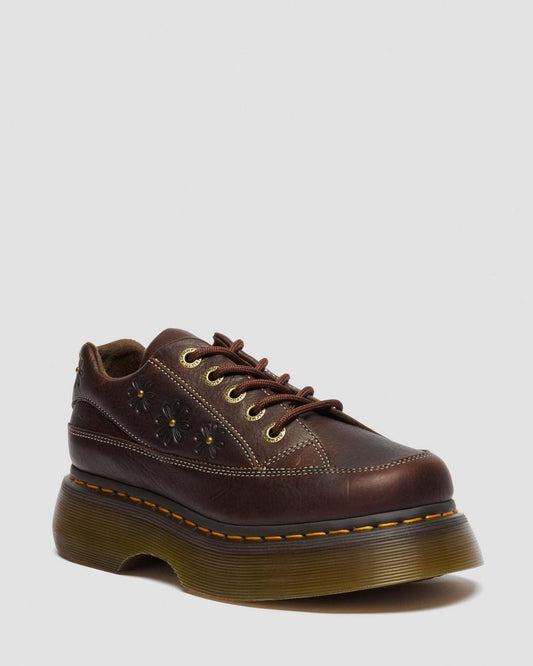 Buzz 5-Eye Flower Grizzly Leather Shoes