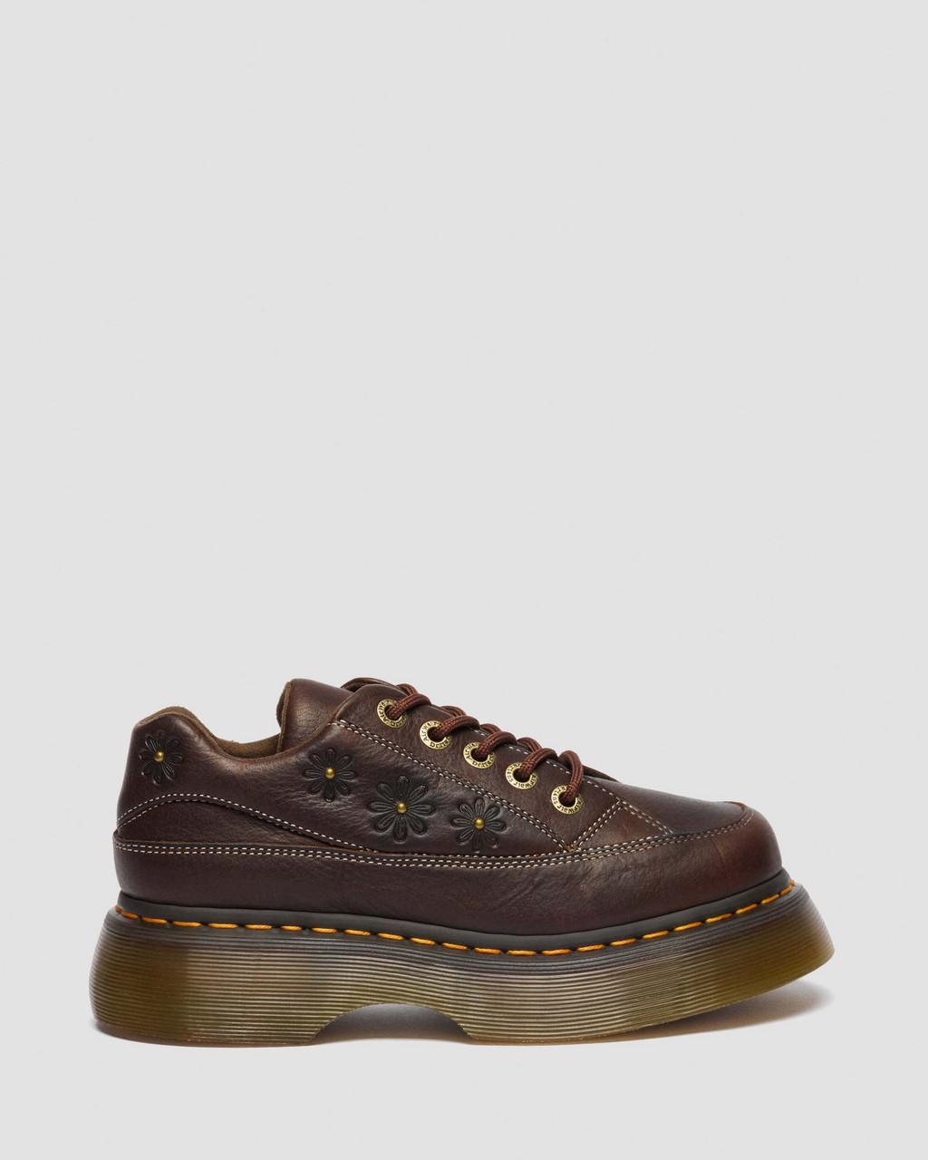 Buzz 5-Eye Flower Grizzly Leather Shoes