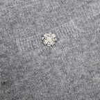 Grey Fluffy Knit Mini Skirt