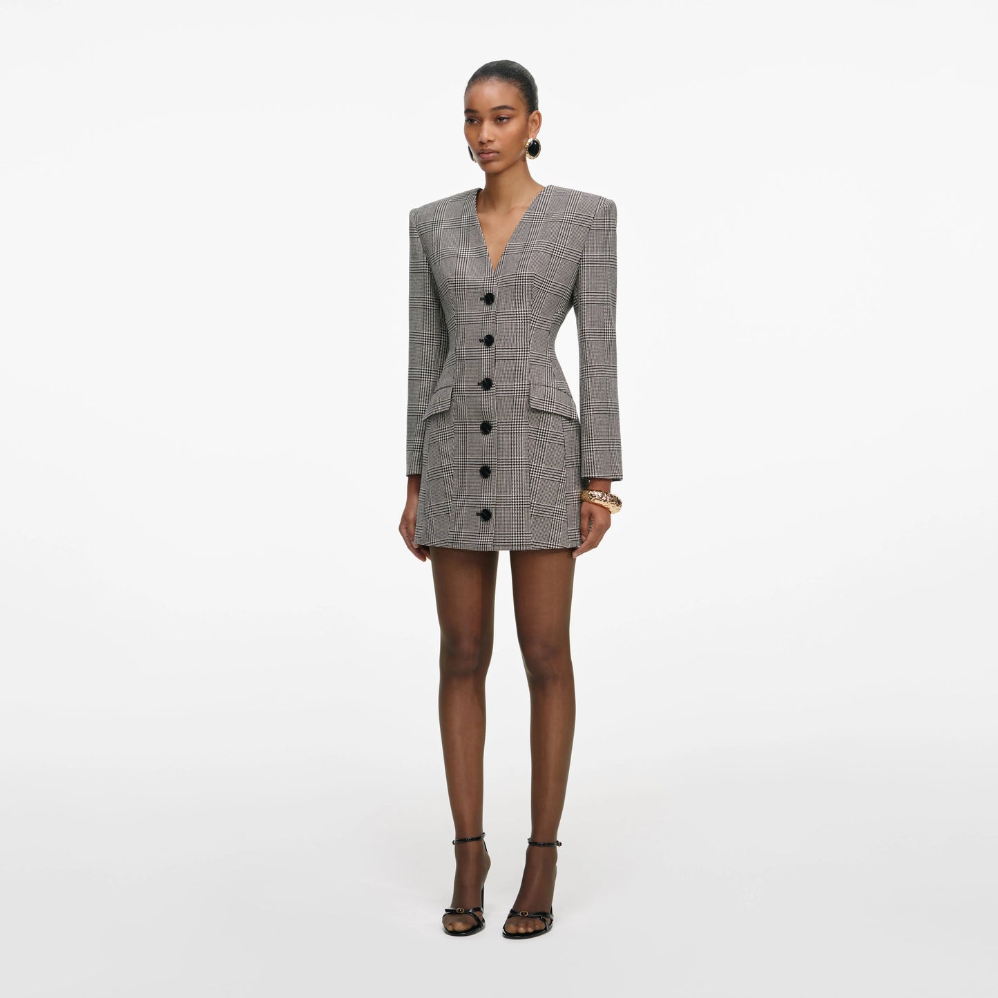 Check Blazer Mini Dress