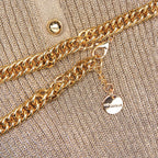 Gold Lurex Ribbed Knit Midi Dress