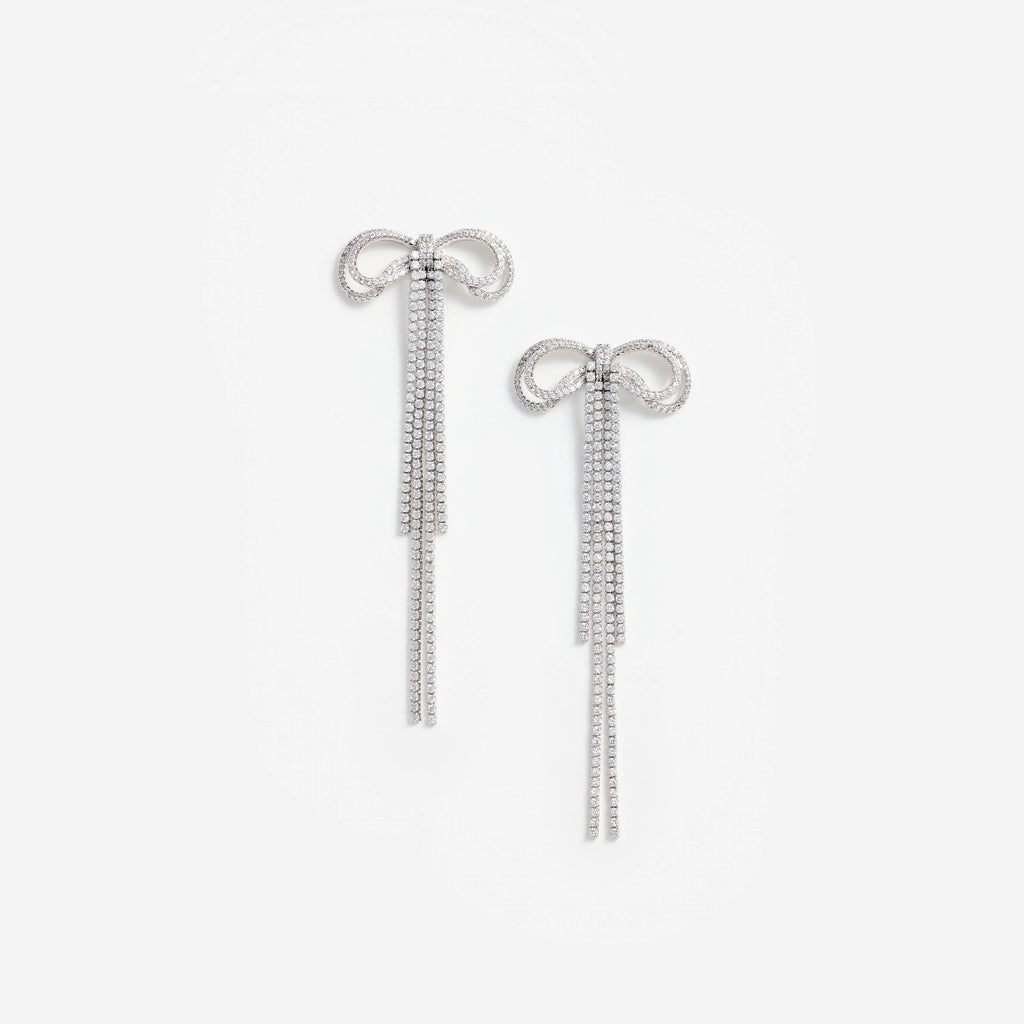 Double Crystal Bow Earrings
