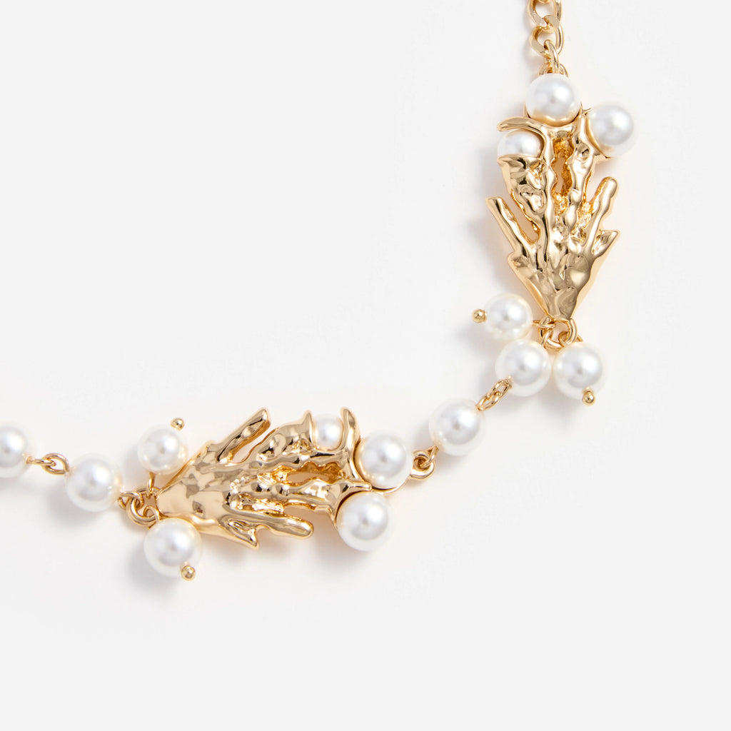 Gold Coral Pearl Bracelet
