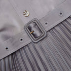 Grey Satin Pleated Maxi Dress