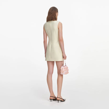 Yellow Taffeta Bow Mini Dress