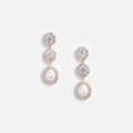 Gold Crystal Flower Tiered Earrings