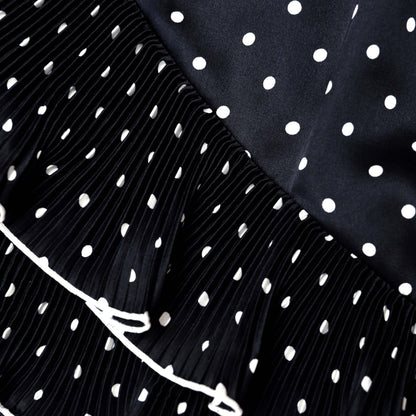 Black Polka Dot Frill Mini Dress