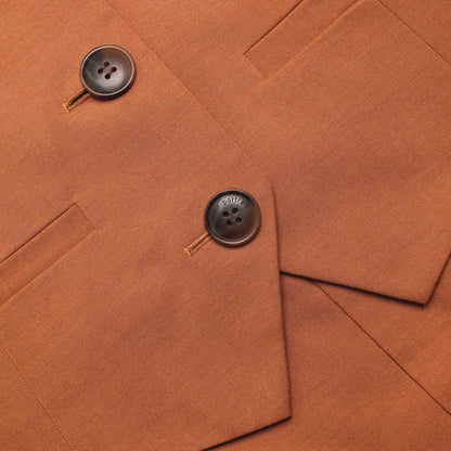 Brown Twill Sleeveless Maxi Dress