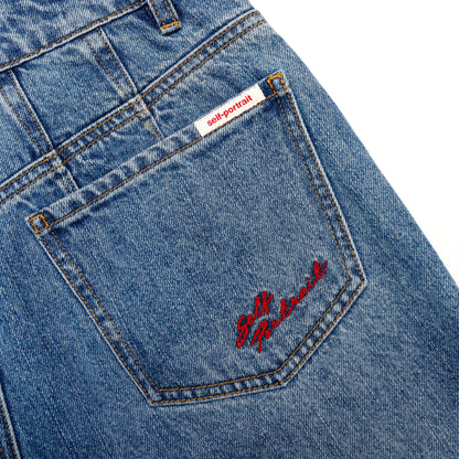 Blue Barrel Leg Jeans