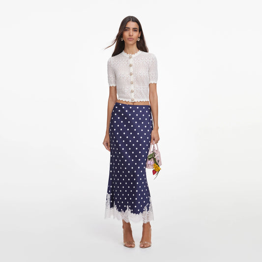 White Pointelle Knit Top