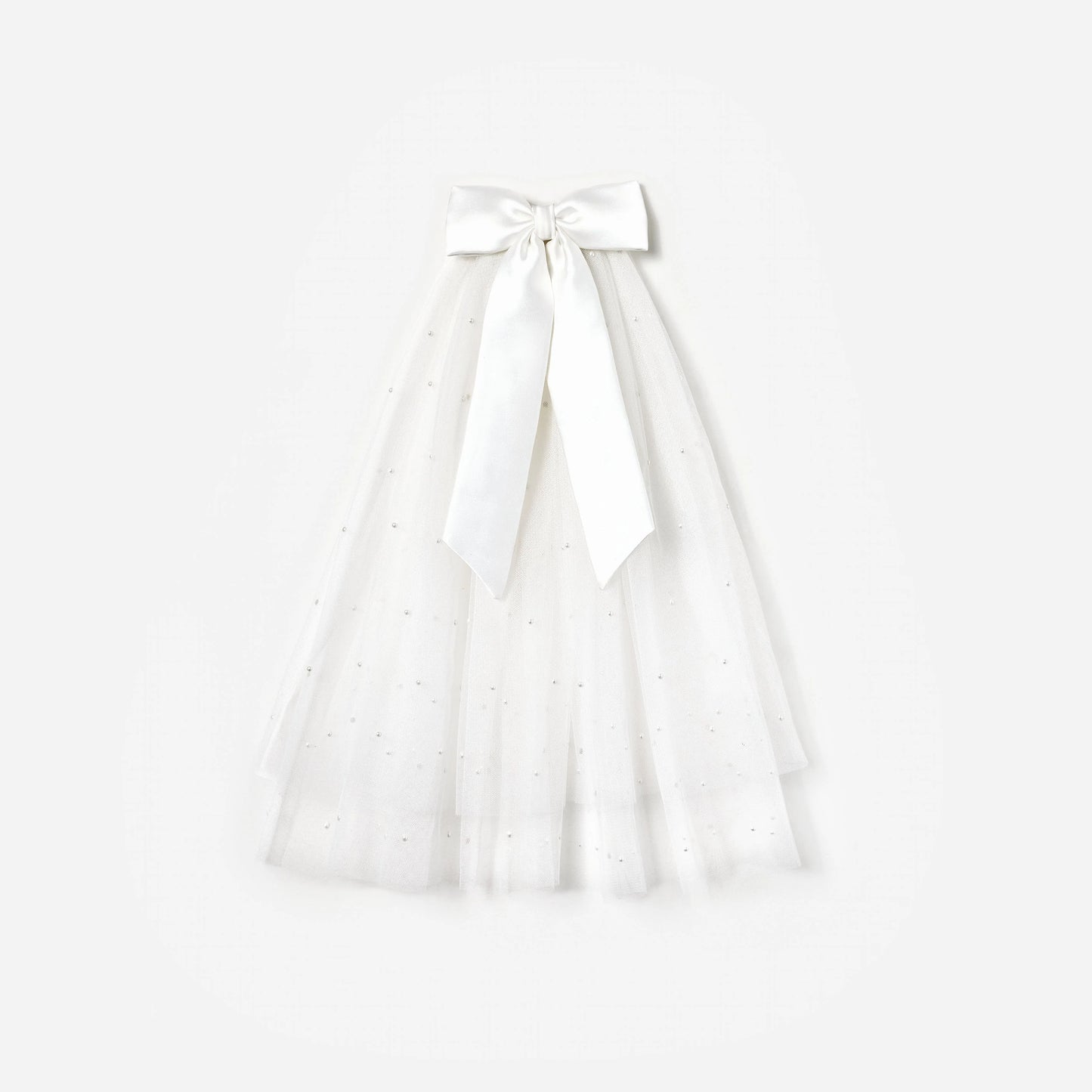 Satin Bow Embellished Veil