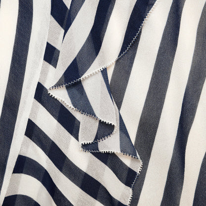 Navy Stripe Georgette Maxi Dress