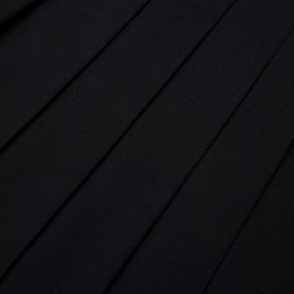 Black Pleated Twill Maxi Skirt