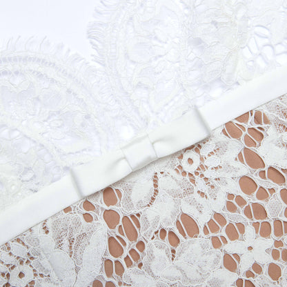 White Floral Lace Maxi Dress