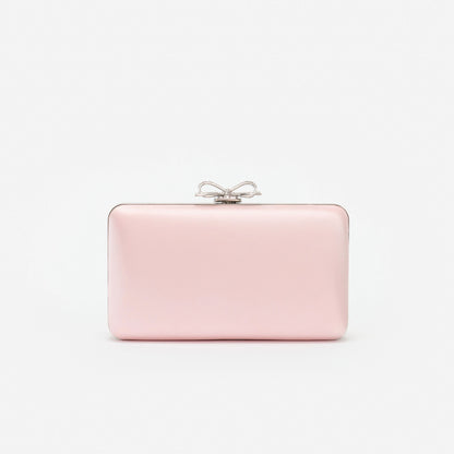 Pink Satin Clutch Bag