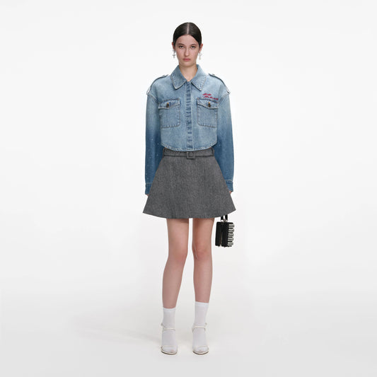 Rhinestone Denim Shirt