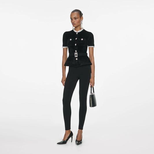Black Chenille Knit Top