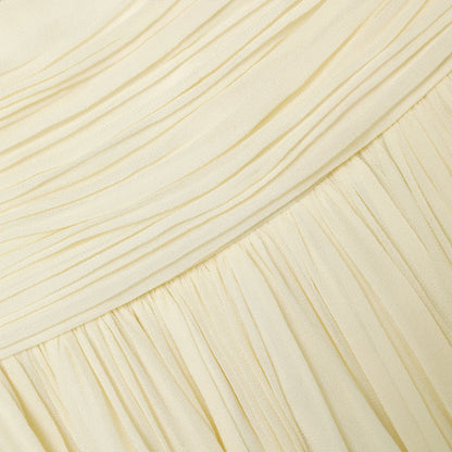Yellow Georgette Scarf Midi Dress