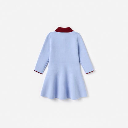 Blue Flat Knit Dress
