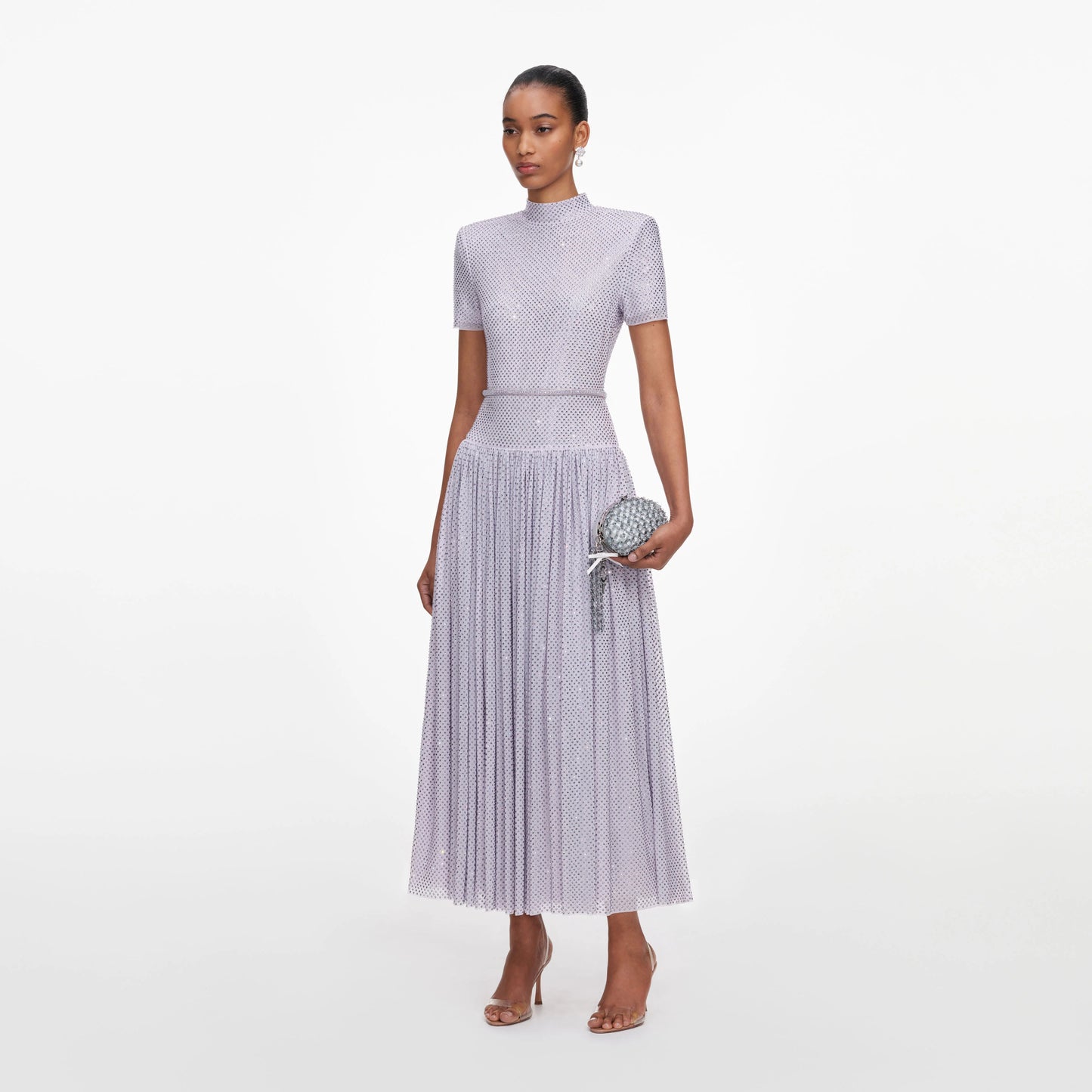 Lilac Rhinestone Midi Dress