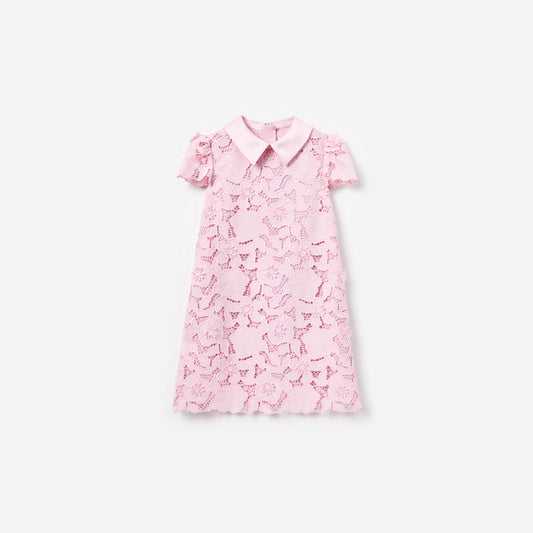 Pink Flower Lace Dress