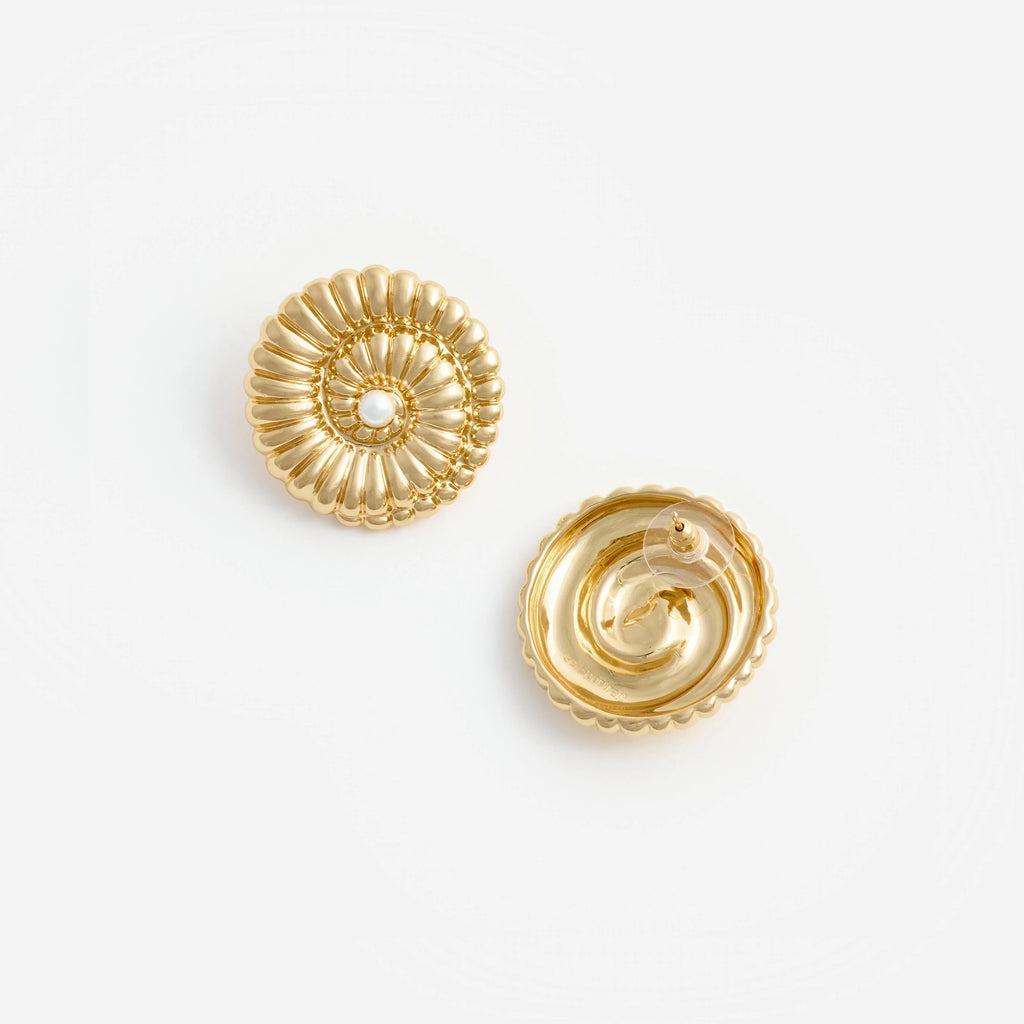 Gold Pearl Shell Earrings