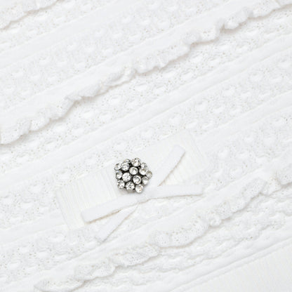 White Pointelle Knit Top