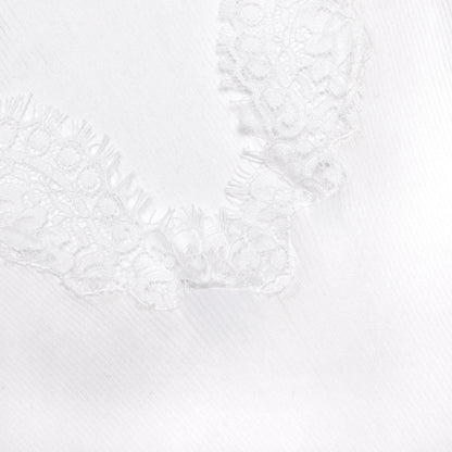 White Lace Trim Knit Bodysuit