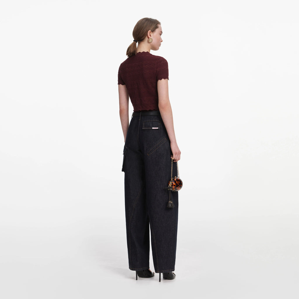 Indigo Denim Cargo Jeans