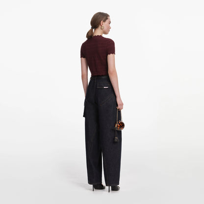 Indigo Denim Cargo Jeans