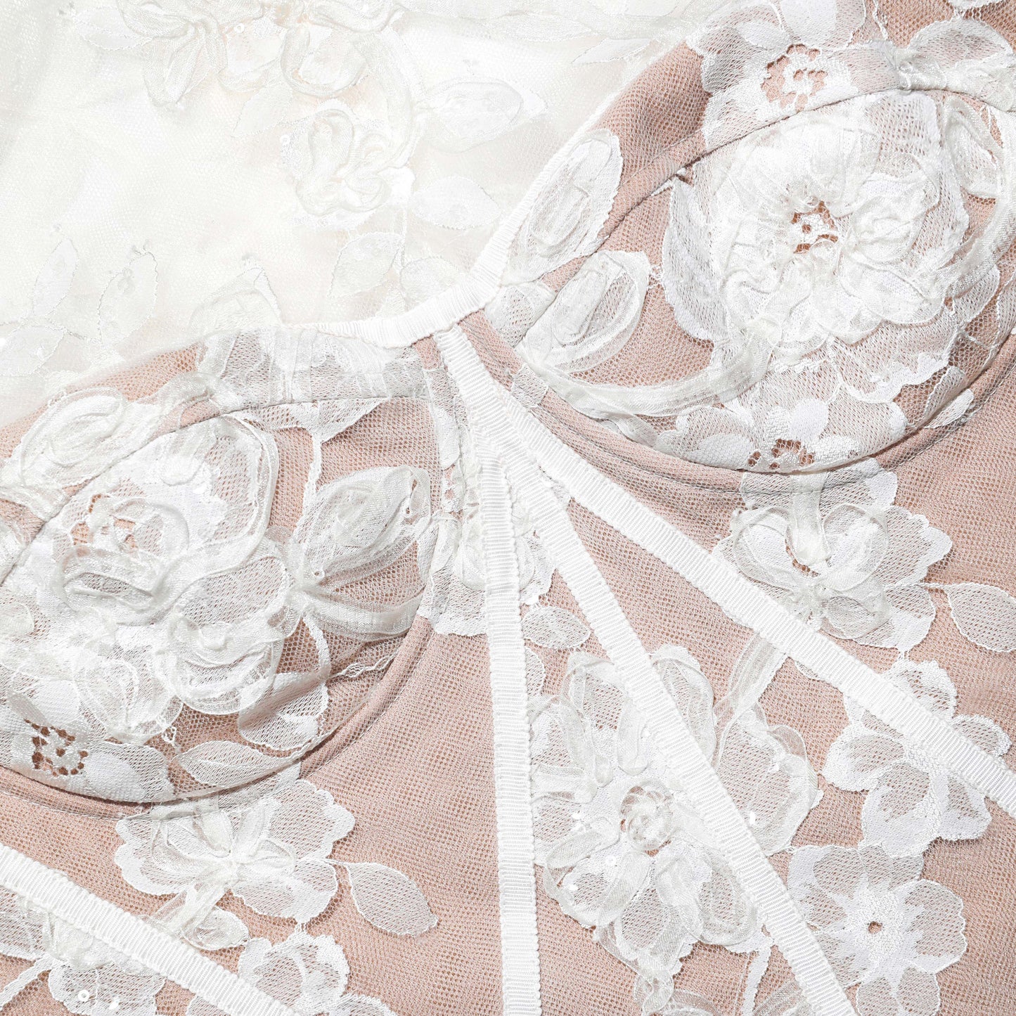 White Sequin Lace Top