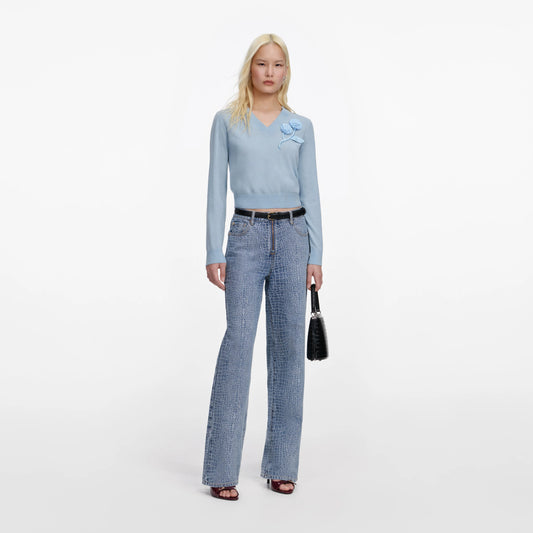 Blue Rose Wool Jumper