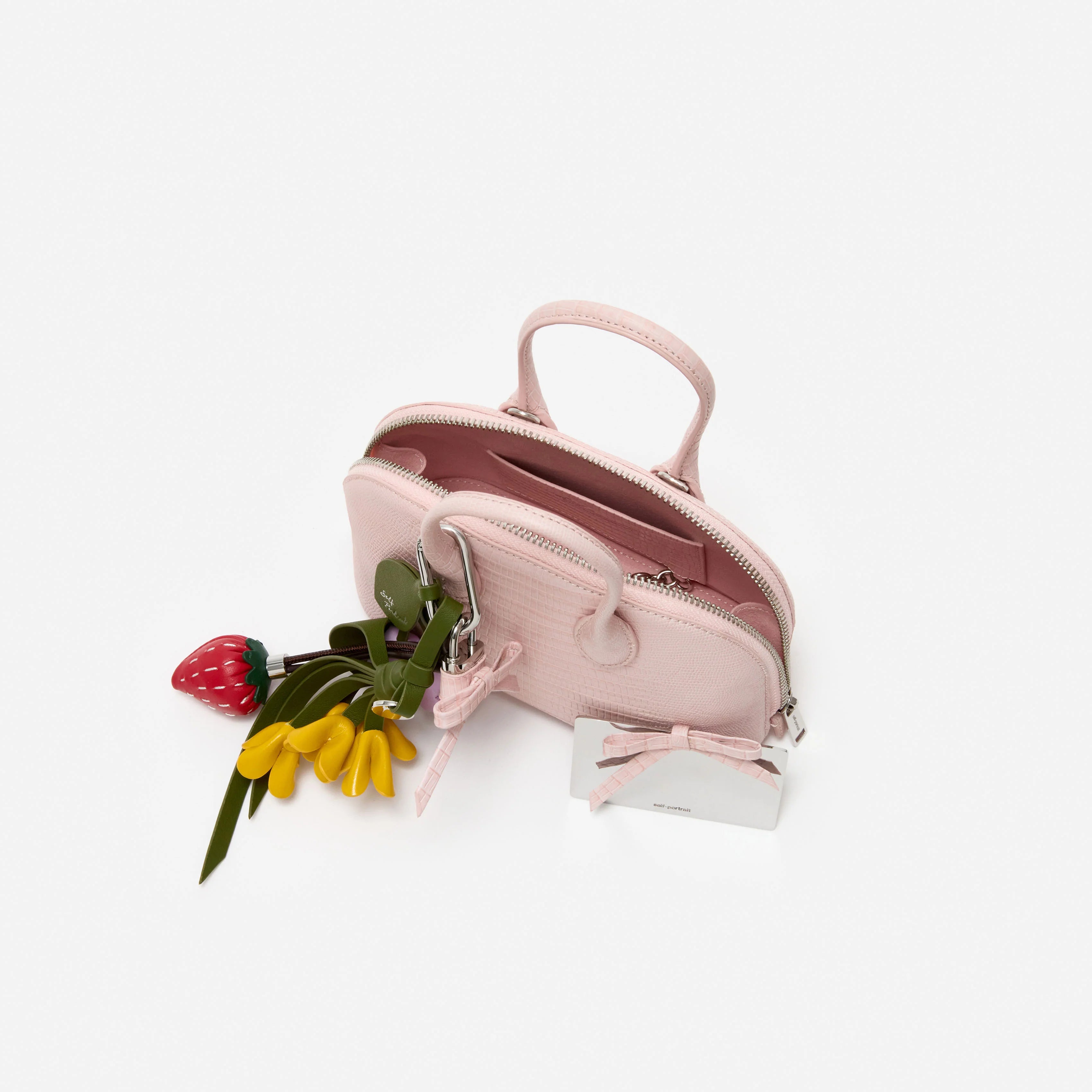 Embossed Leather Pink Mini Bag