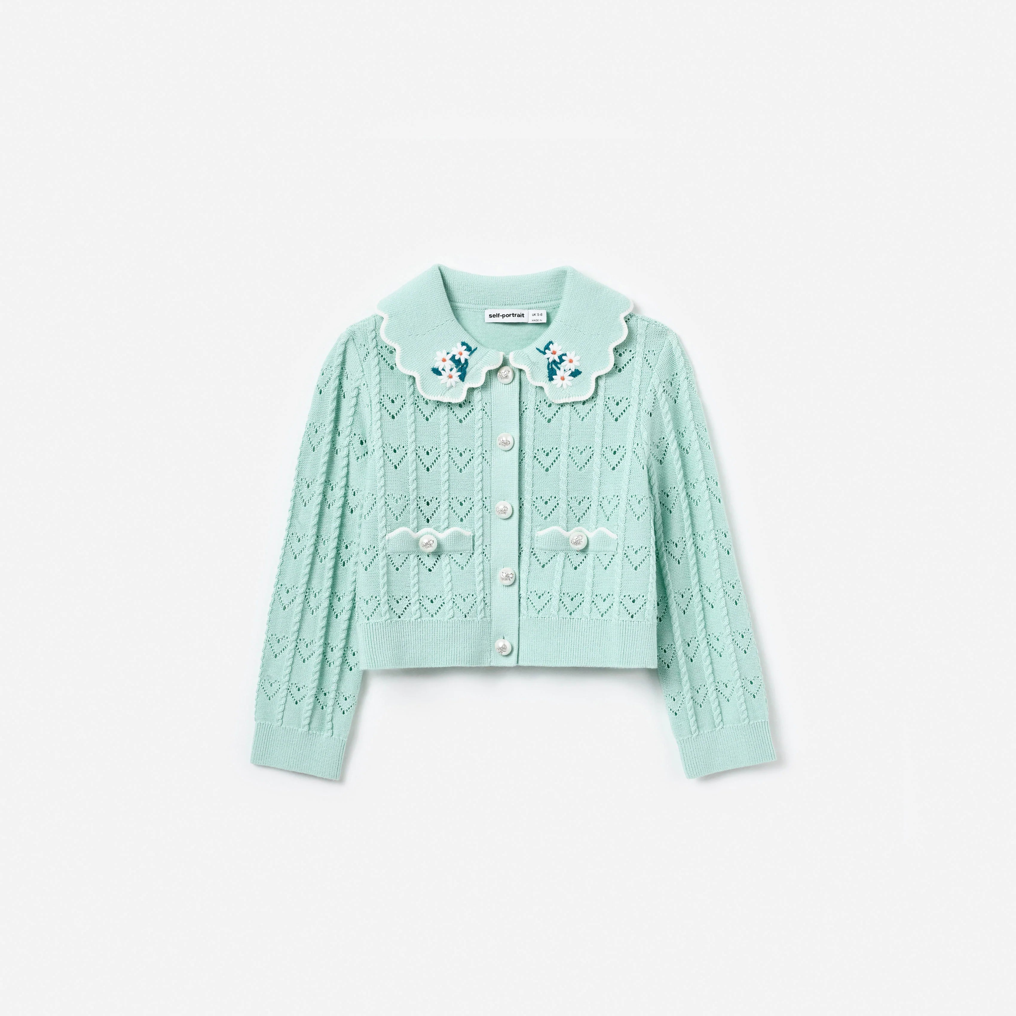 Mint Heart Knit Cardigan